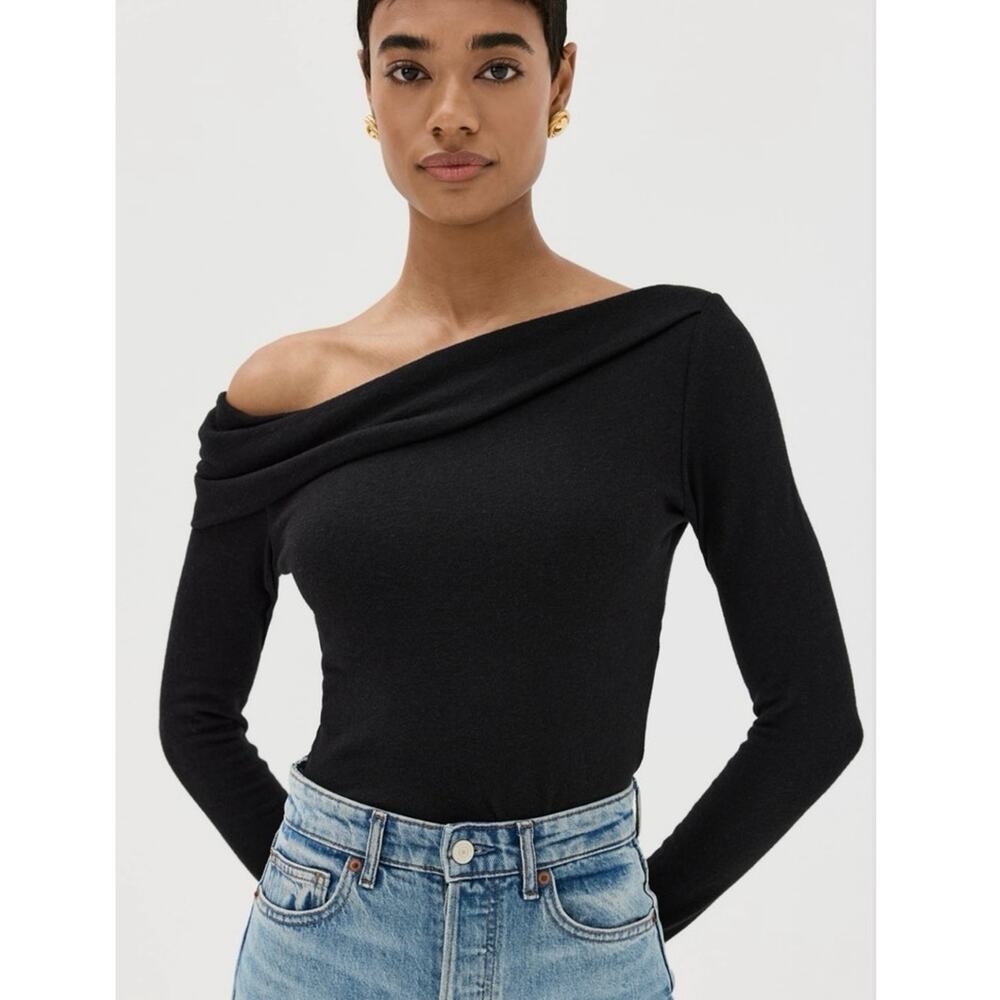 Reformation Elio Knit Top in Black SZ XL